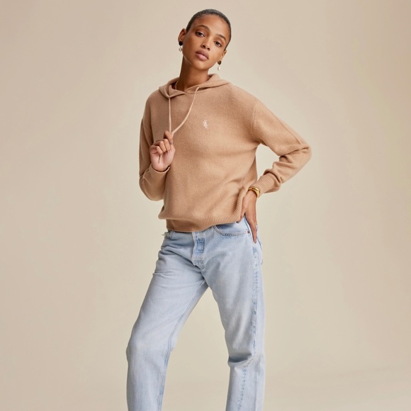 SPORTY & RICH - 2 Piece 100% Cashmere Tracksuit in Camel - MSRP - $675 BNWT - Picture 5 of 9